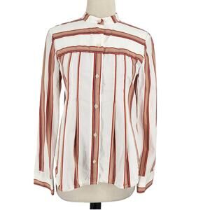 Diane Von Furstenburg Striped Cotton Top Womens Size 2